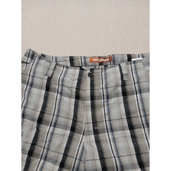 Lee Dungarees Cargo Short Men’s 40 Plaid Brown Blue Black Hiking Outdoor Shorts - Picture 2 of 13